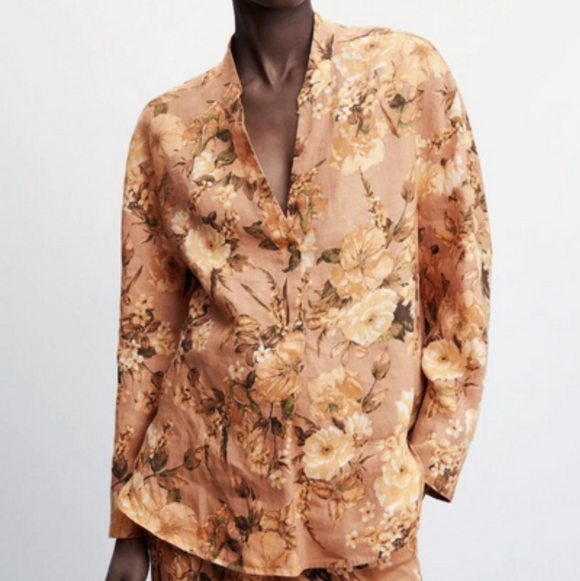 Mango Tops - NWT MNG Linen Top || Large